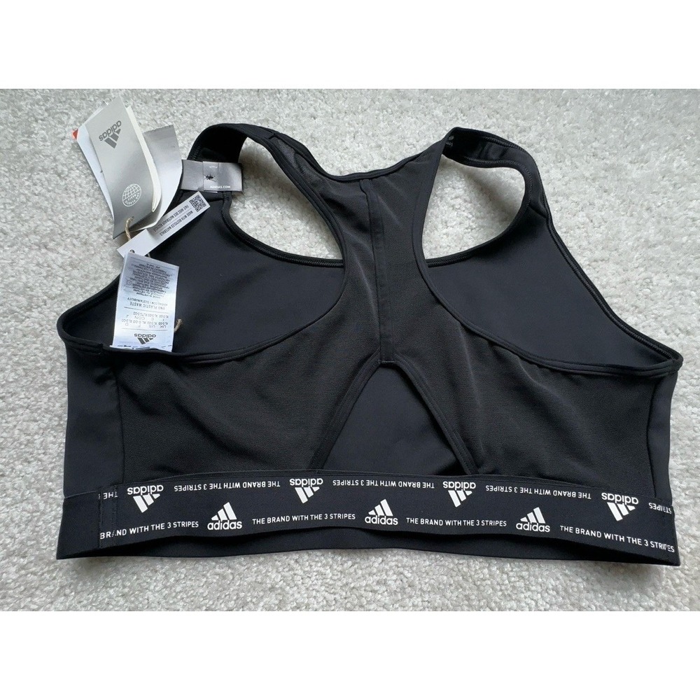 NWT Adidas Training Train icons medium support sports bra in black Size XL-DD - Picture 5 of 8